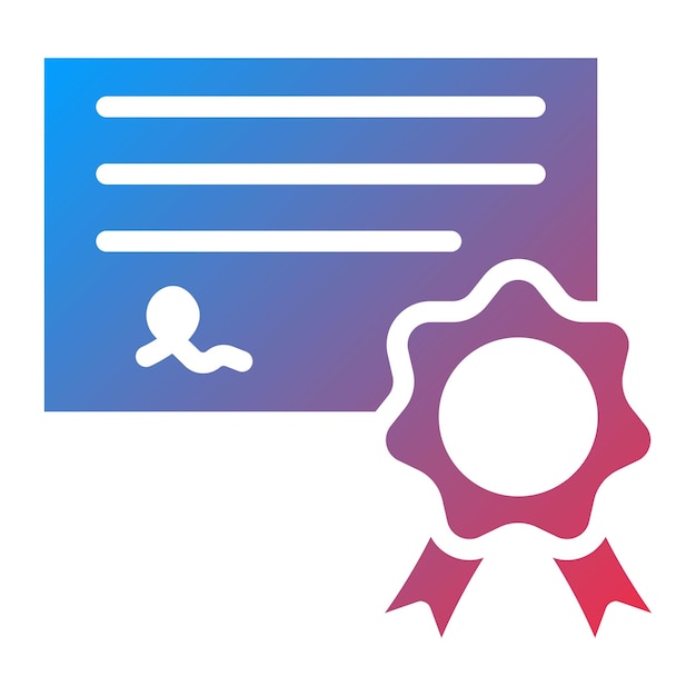 Imagen vectorial del icono del certificado Puede utilizarse para los logros
