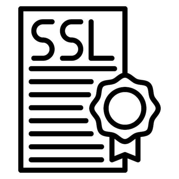 Imagen vectorial del icono del certificado SSL Se puede utilizar para el pago seguro