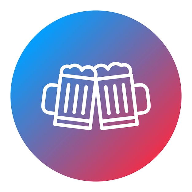Imagen vectorial del icono de las cervezas que tostan Se puede usar para el Oktoberfest