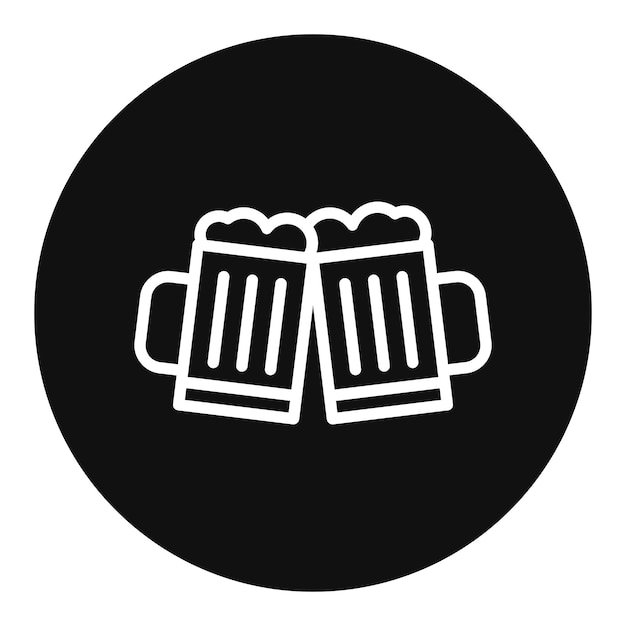 Imagen vectorial del icono de las cervezas que tostan Se puede usar para el Oktoberfest