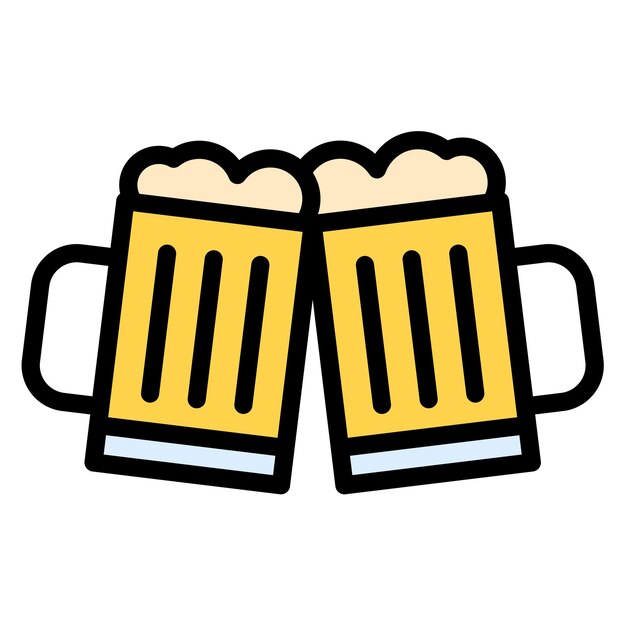 Imagen vectorial del icono de las cervezas que tostan Se puede usar para el Oktoberfest