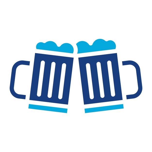 Imagen vectorial del icono de las cervezas que tostan Se puede usar para el Oktoberfest