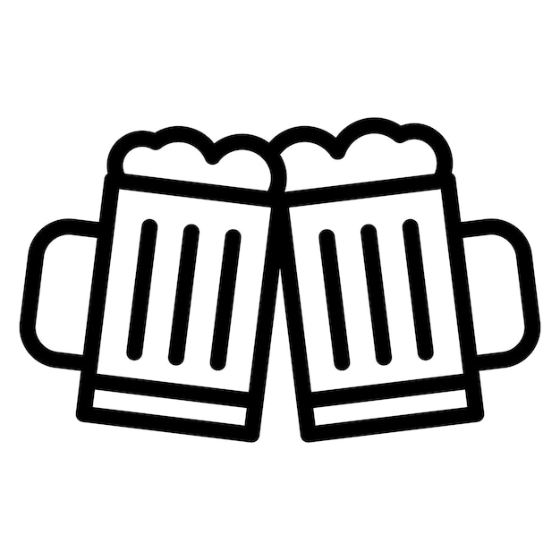 Imagen vectorial del icono de las cervezas que tostan Se puede usar para el Oktoberfest