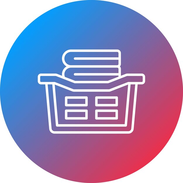 Imagen vectorial del icono de la cesta de la ropa Se puede usar para artículos para el hogar