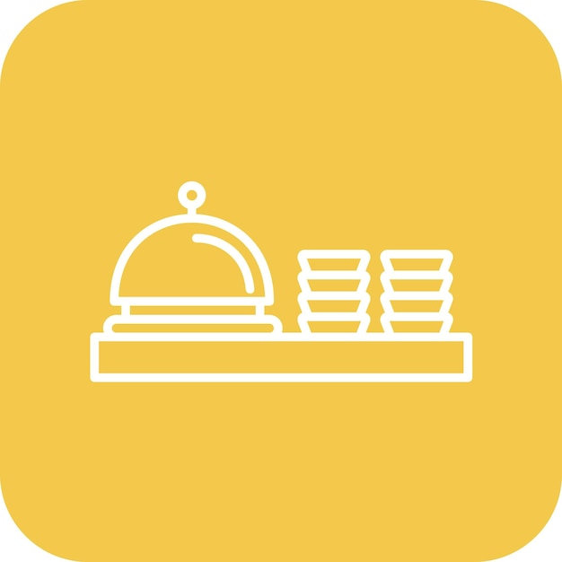 Imagen vectorial del icono de Chafing Dish Se puede usar para catering