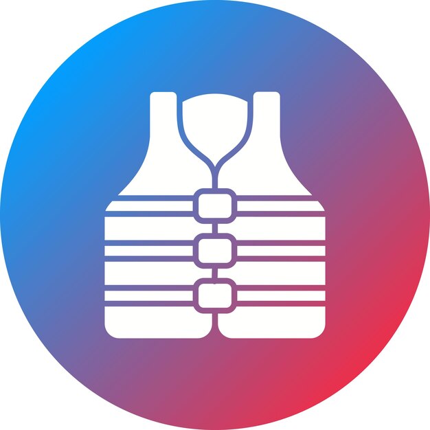 Imagen vectorial del icono del chaleco salvavidas Se puede usar para deportes acuáticos