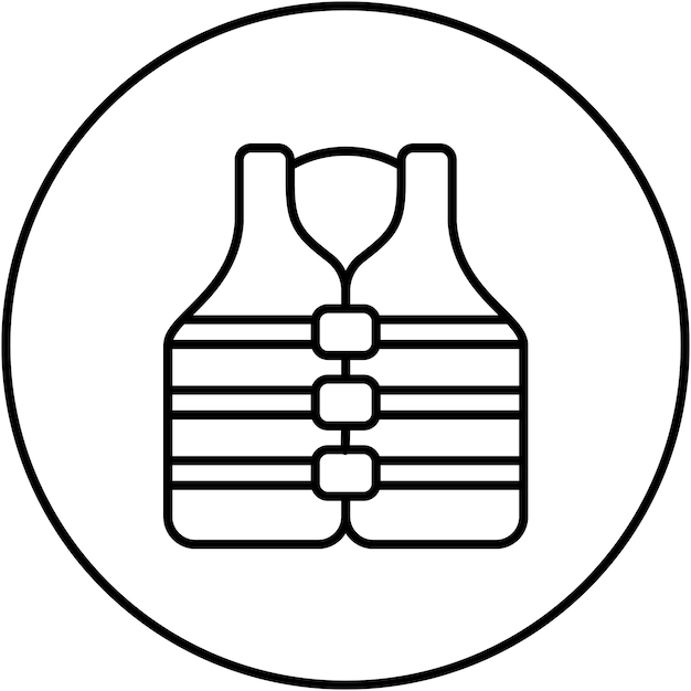 Vector imagen vectorial del icono del chaleco salvavidas se puede usar para deportes acuáticos