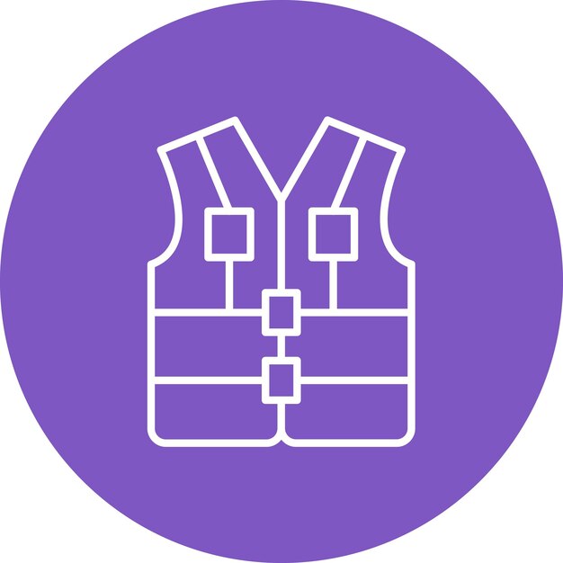 Imagen vectorial del icono del chaleco salvavidas Se puede usar para protección y seguridad