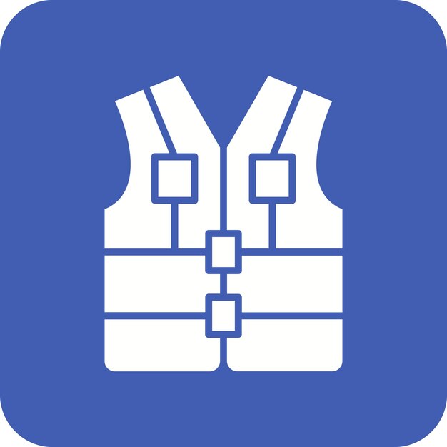 Imagen vectorial del icono del chaleco salvavidas Se puede usar para protección y seguridad