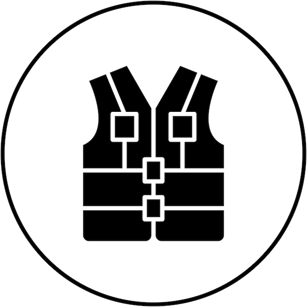 Imagen vectorial del icono del chaleco salvavidas Se puede usar para protección y seguridad