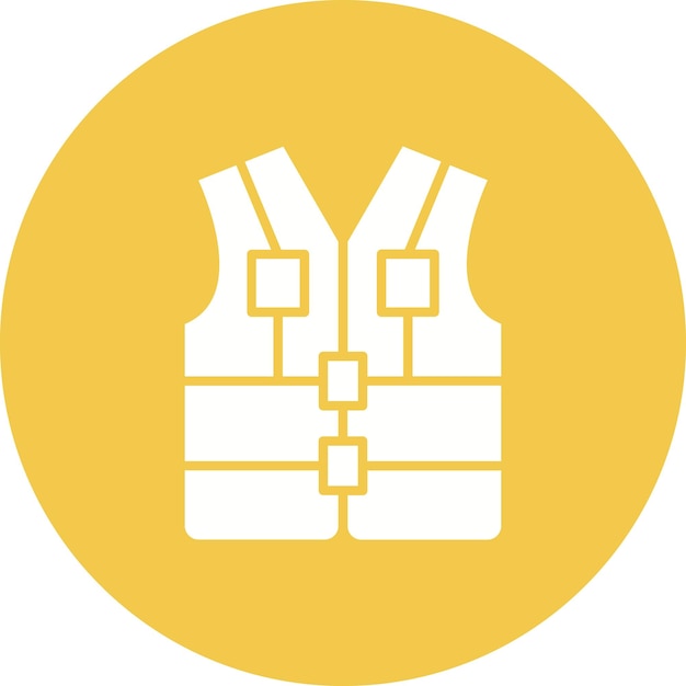 Imagen vectorial del icono del chaleco salvavidas Se puede usar para protección y seguridad
