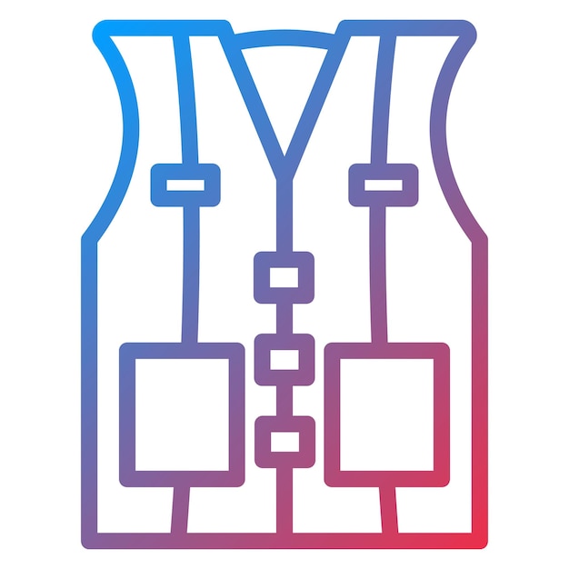 La imagen vectorial del icono del chaleco salvavidas se puede utilizar para el rescate y la respuesta