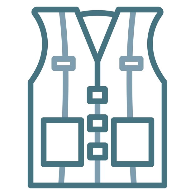 La imagen vectorial del icono del chaleco salvavidas se puede utilizar para el rescate y la respuesta