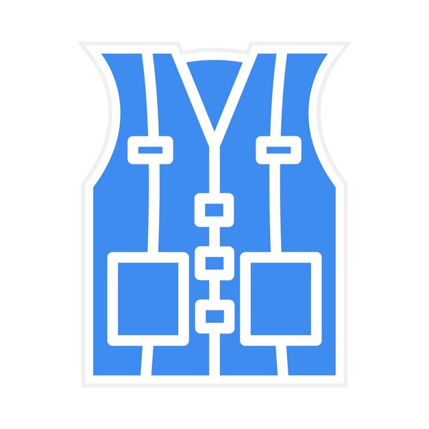 La imagen vectorial del icono del chaleco salvavidas se puede utilizar para el rescate y la respuesta
