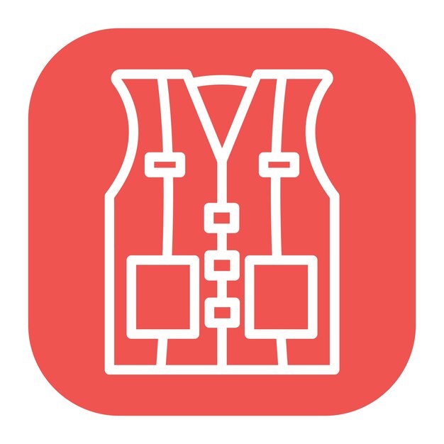 La imagen vectorial del icono del chaleco salvavidas se puede utilizar para el rescate y la respuesta