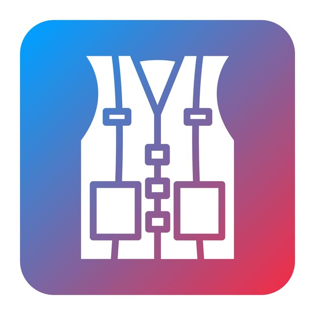 La imagen vectorial del icono del chaleco salvavidas se puede utilizar para el rescate y la respuesta