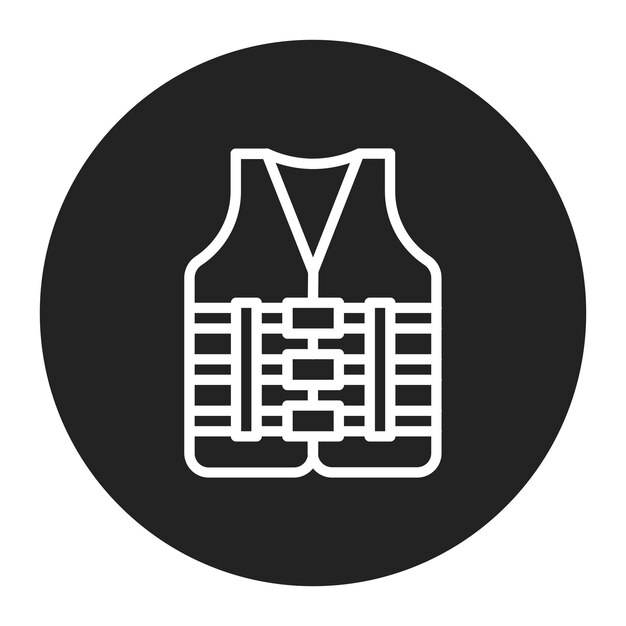 Imagen vectorial del icono del chaleco de vida Se puede utilizar para el avión