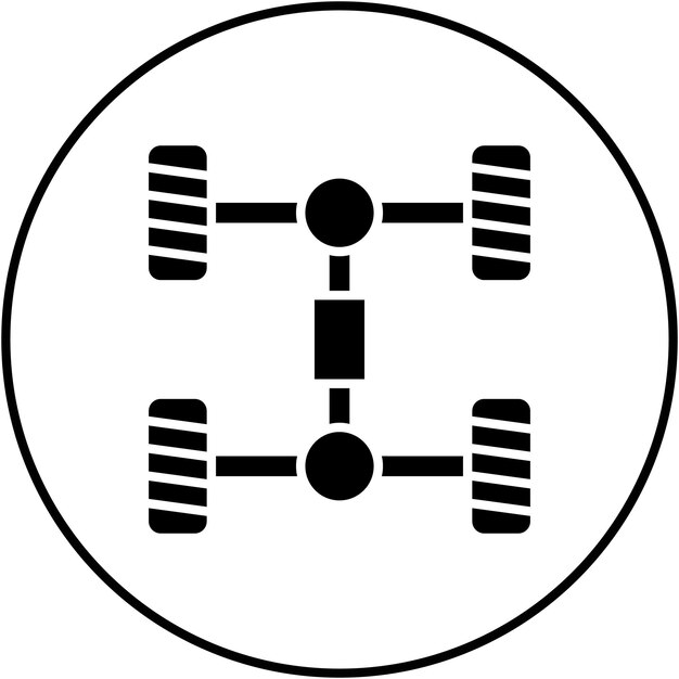 Imagen vectorial del icono del chasis Se puede utilizar para la reparación de automóviles