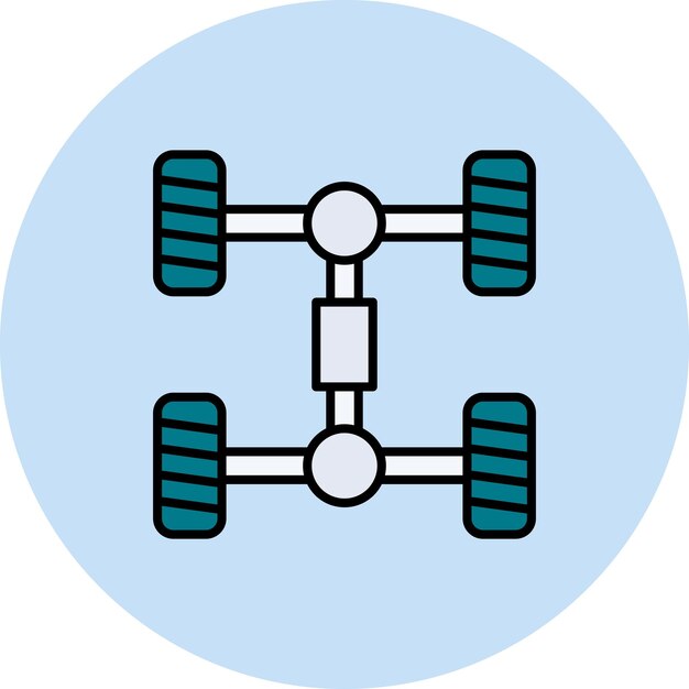 Imagen vectorial del icono del chasis Se puede utilizar para la reparación de automóviles