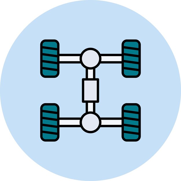 Imagen vectorial del icono del chasis Se puede utilizar para la reparación de automóviles