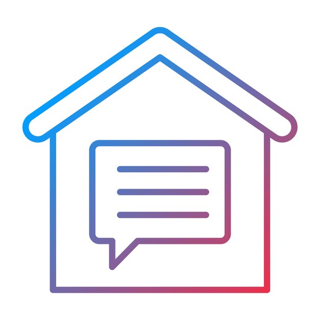 Imagen vectorial del icono de chat de la casa Se puede usar para bienes raíces