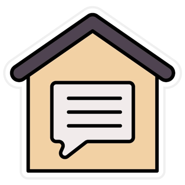 Imagen vectorial del icono de chat de la casa Se puede usar para bienes raíces