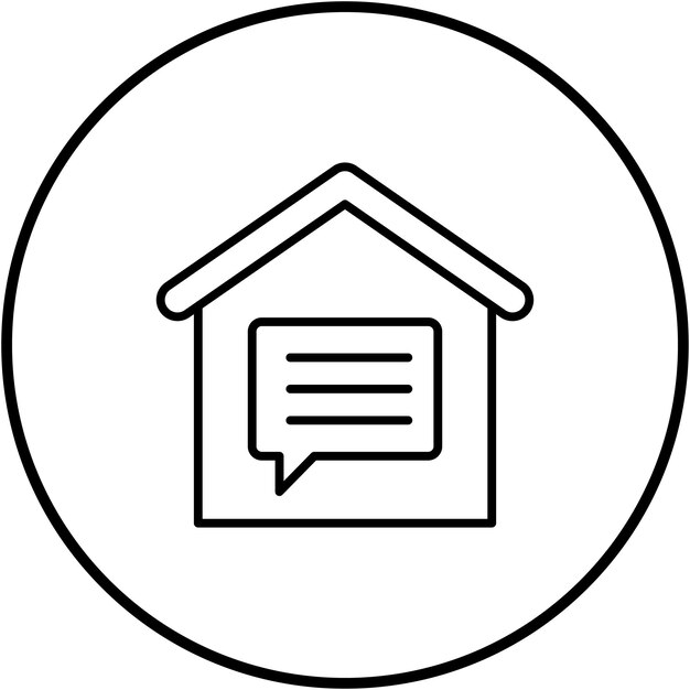 Imagen vectorial del icono de chat de la casa Se puede usar para bienes raíces