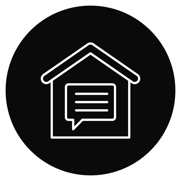 Imagen vectorial del icono de chat de la casa Se puede usar para bienes raíces