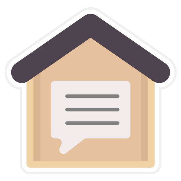 Imagen vectorial del icono de chat de la casa Se puede usar para bienes raíces