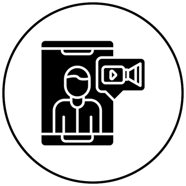 Imagen vectorial de icono de chat de video Se puede usar para Untact World