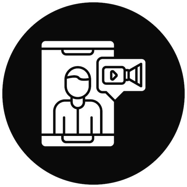 Imagen vectorial de icono de chat de video Se puede usar para Untact World
