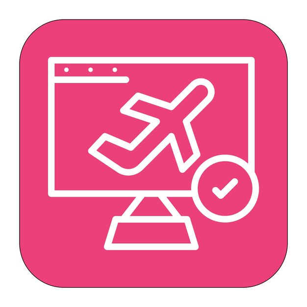 Imagen vectorial del icono de check-in en línea Se puede utilizar para la aerolínea