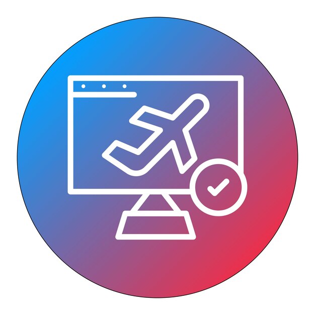 Imagen vectorial del icono de check-in en línea Se puede utilizar para la aerolínea