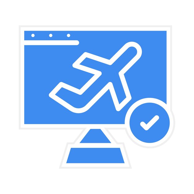 Imagen vectorial del icono de check-in en línea Se puede utilizar para la aerolínea