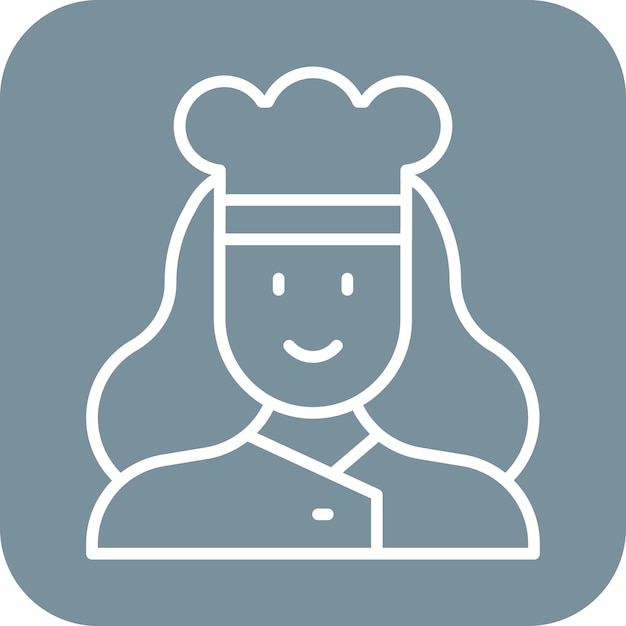 Imagen vectorial de icono de chef femenina Se puede usar para profesiones