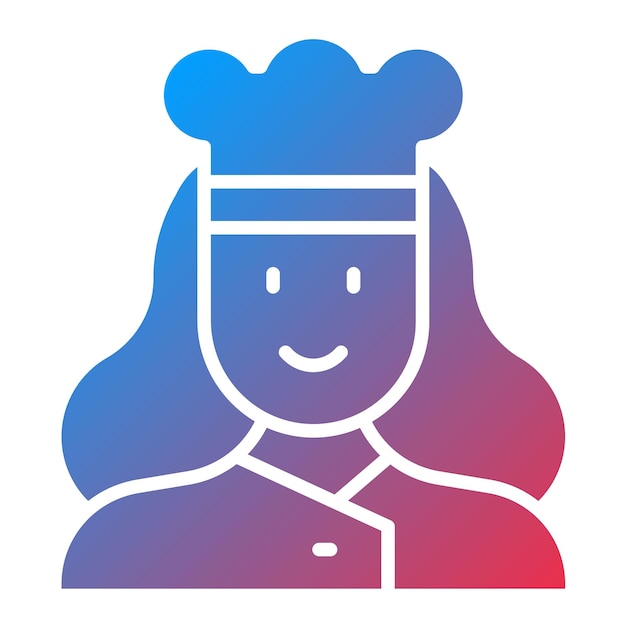 Imagen vectorial de icono de chef femenina Se puede usar para profesiones