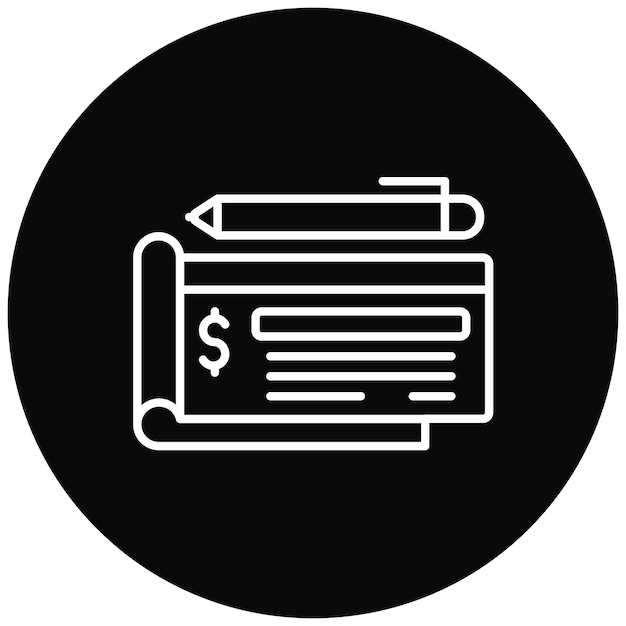 La imagen vectorial del icono del cheque se puede utilizar para donaciones