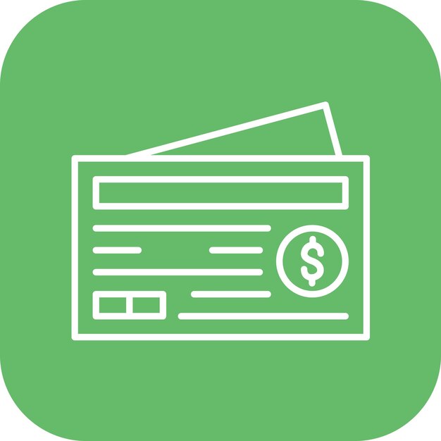 Imagen vectorial del icono del cheque Se puede utilizar para los servicios de dinero en línea