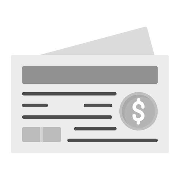 Vector imagen vectorial del icono del cheque se puede utilizar para los servicios de dinero en línea