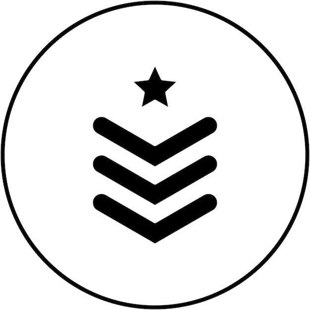 Imagen vectorial de icono Chevron del ejército Se puede usar para militares