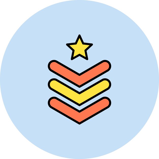 Imagen vectorial de icono Chevron del ejército Se puede usar para militares