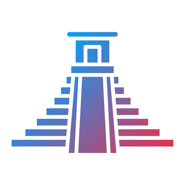 Imagen vectorial del icono de Chichen Itza Se puede usar para puntos de referencia