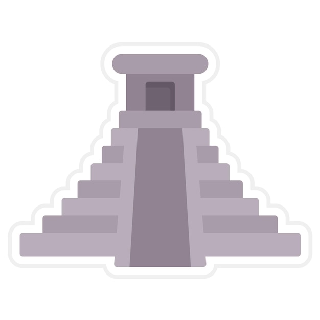 Imagen vectorial del icono de Chichen Itza Se puede usar para puntos de referencia