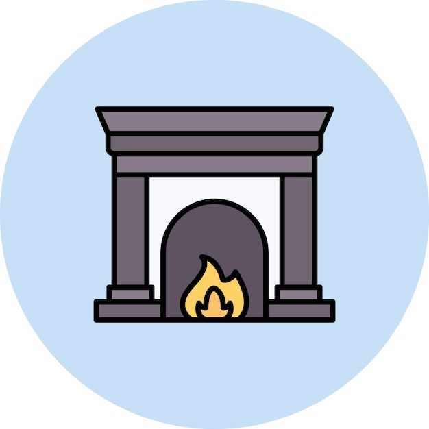 Imagen vectorial del icono de la chimenea Se puede utilizar para la vida familiar