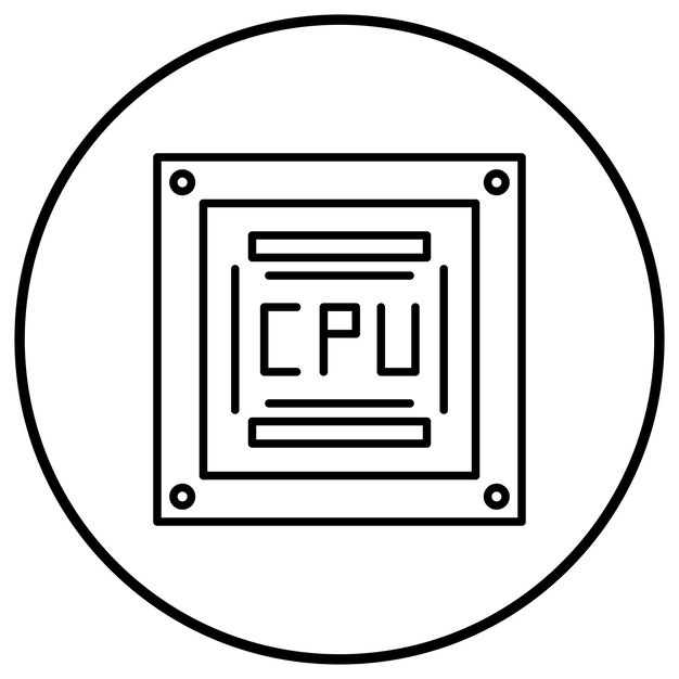 La imagen vectorial del icono del chip se puede utilizar para la ingeniería