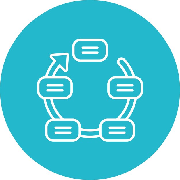 Imagen vectorial de icono de ciclo continuo Se puede utilizar para infografías