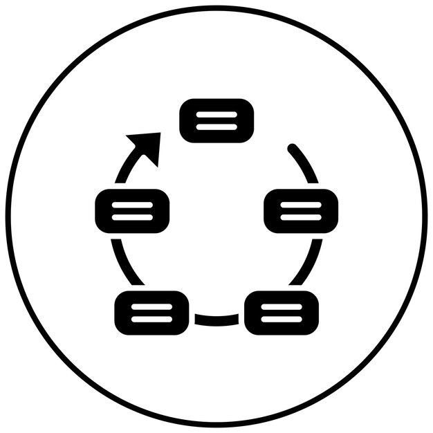 Imagen vectorial de icono de ciclo continuo Se puede utilizar para infografías