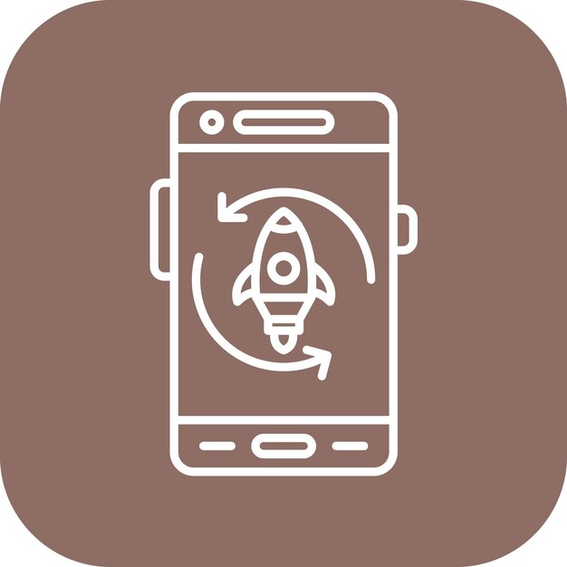 Imagen vectorial del icono del ciclo de lanzamiento Se puede utilizar para el desarrollo de aplicaciones móviles