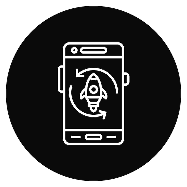 Imagen vectorial del icono del ciclo de lanzamiento Se puede utilizar para el desarrollo de aplicaciones móviles