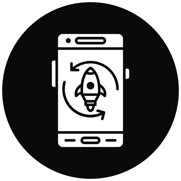 Imagen vectorial del icono del ciclo de lanzamiento Se puede utilizar para el desarrollo de aplicaciones móviles